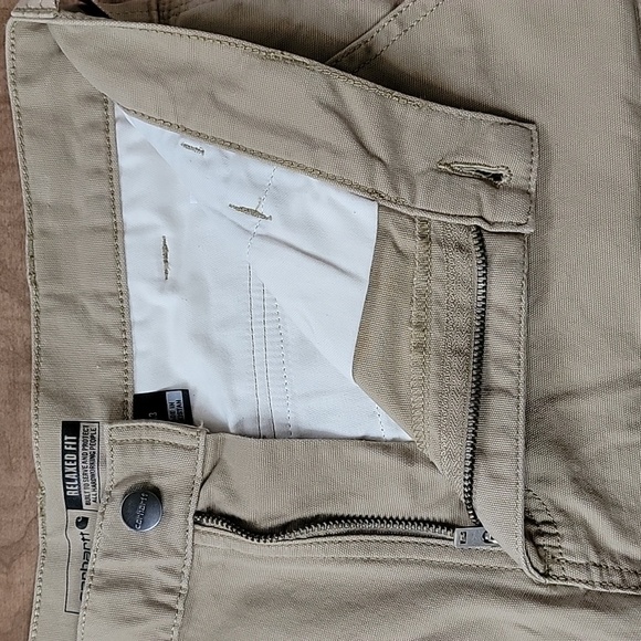 Men's Rugged Flex Relaxed Fit Canvas Cargo Shorts, Khaki, Size 33, NWOT - Picture 8 of 13